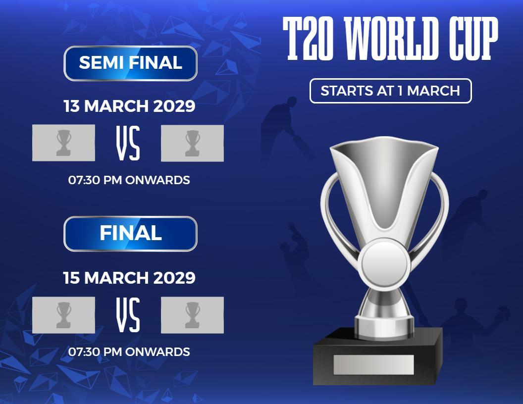 Exciting T20 World Cup Schedule and Match Details Brochure Template