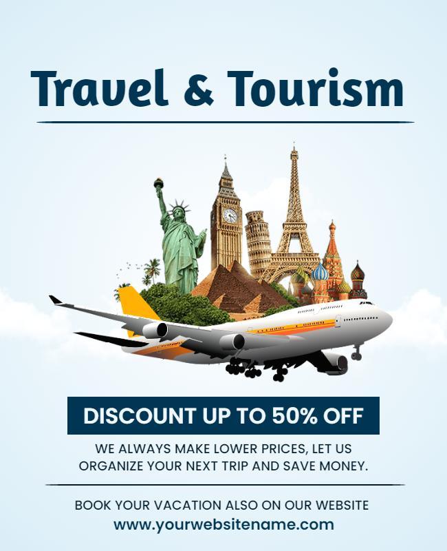 Exciting Travel and Tourism Discount Offer Poster Template