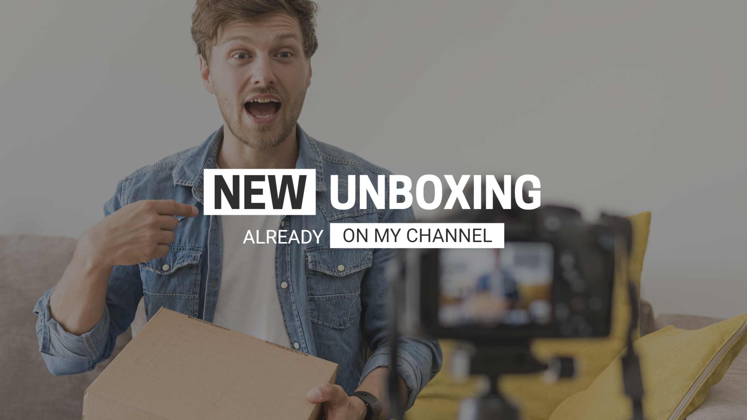 Exciting Unboxing Video with Engaging Content for YouTube Banner Template