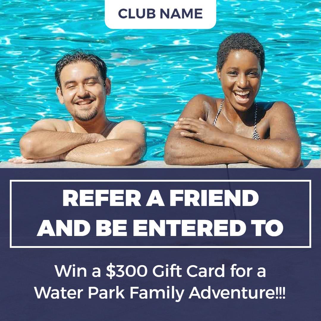 Exciting Water Park Family Adventure Referral Program Ad Template