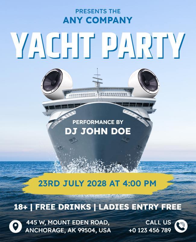 Exciting Yacht Party Event Invitation Flyer Template