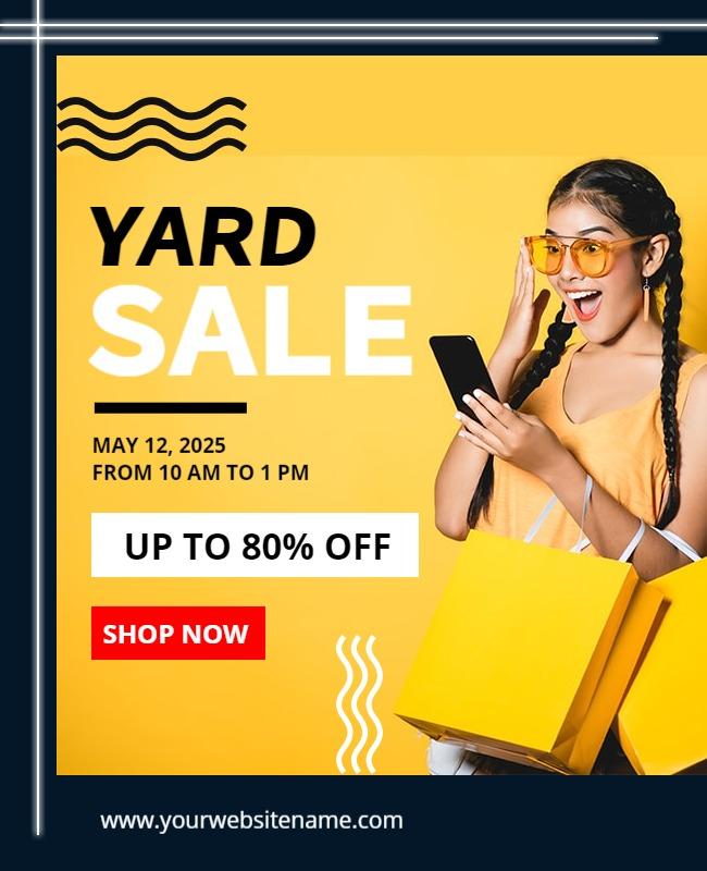 Exciting Yard Sale Discount Event Flyer Template