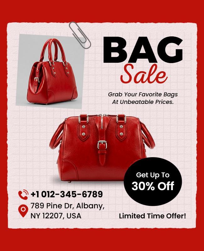 Exclusive Bag Shopping Sale Promotional Poster Template