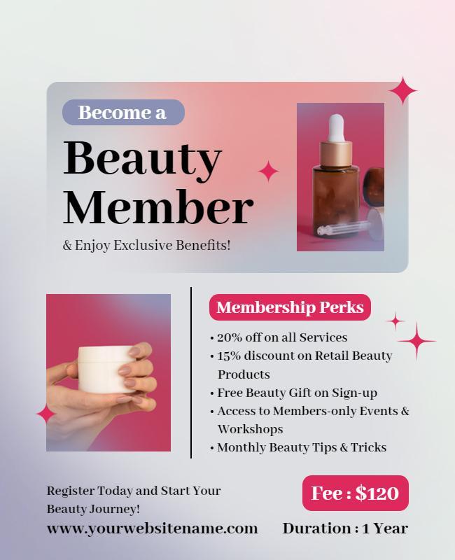 Exclusive Beauty Membership Offer Flyer Template