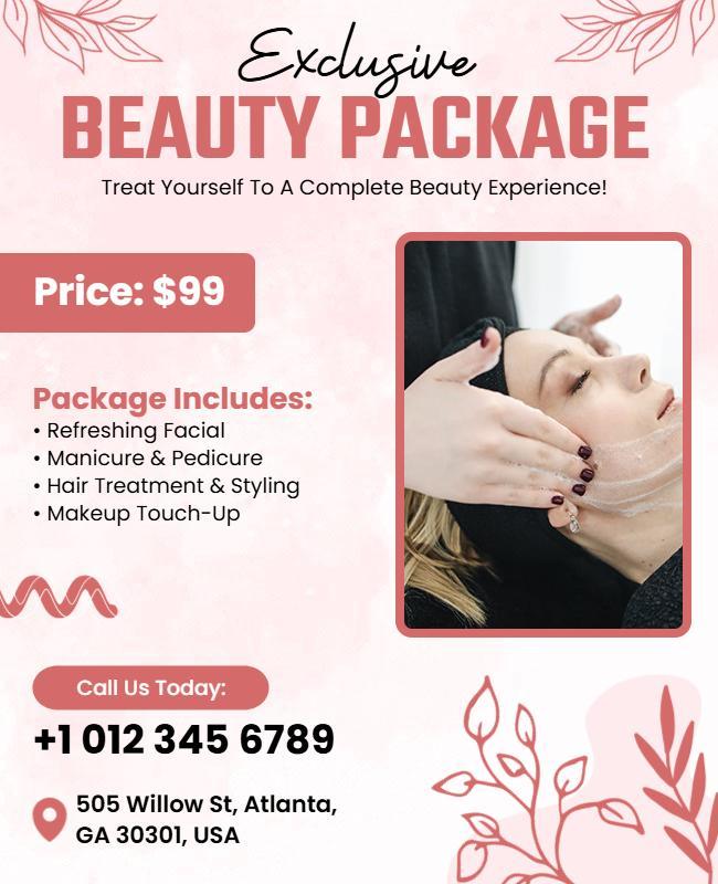 Exclusive Beauty Package Spa Flyer Template