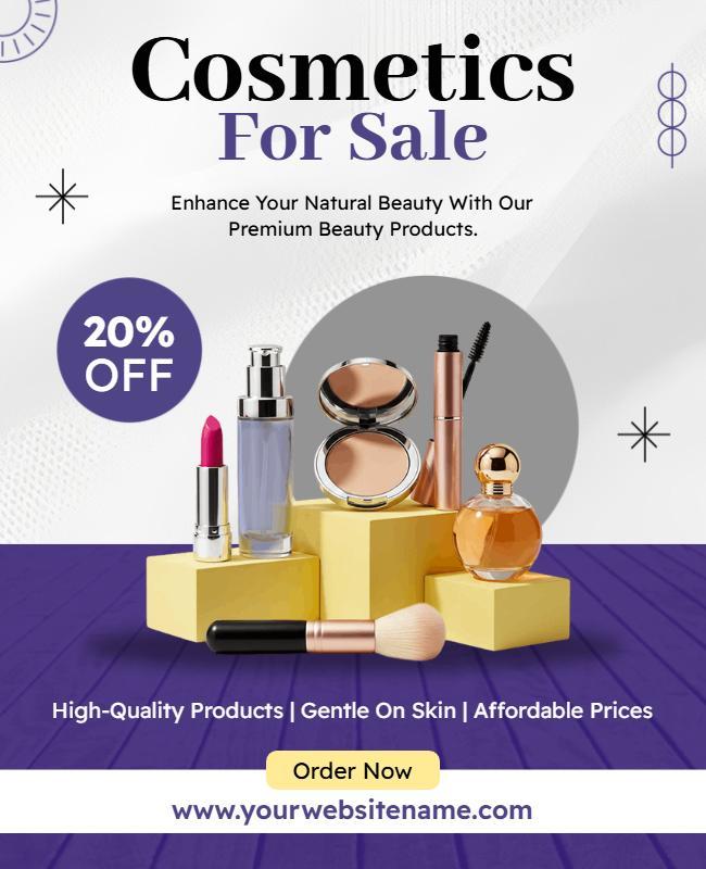 Exclusive Cosmetics Sale Announcement Flyer Template