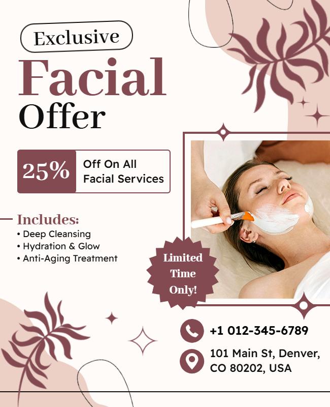 Exclusive Facial Treatment Offer Poster Template
