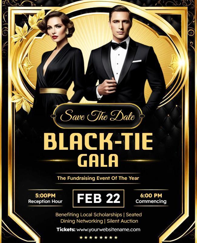 Exclusive Gala Evening Save the Date Flyer Template