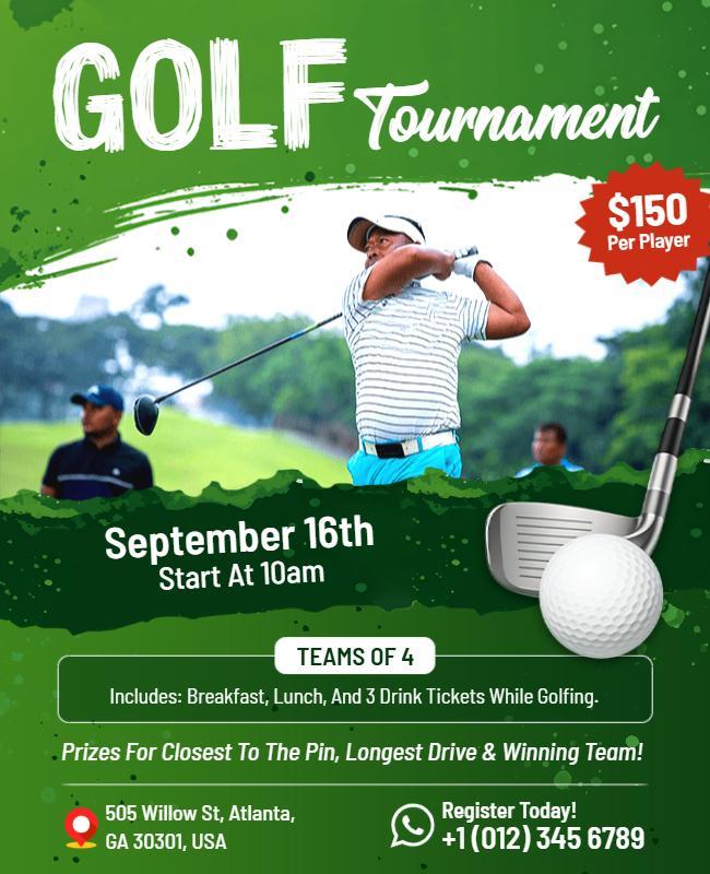 Exclusive Golf Tournament Announcement Flyer Template