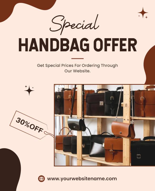 Exclusive Handbag Discount Promotion Flyer Template