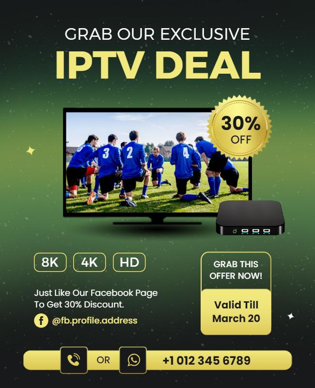 Exclusive Iptv Discount Offer Promotional Flyer Template