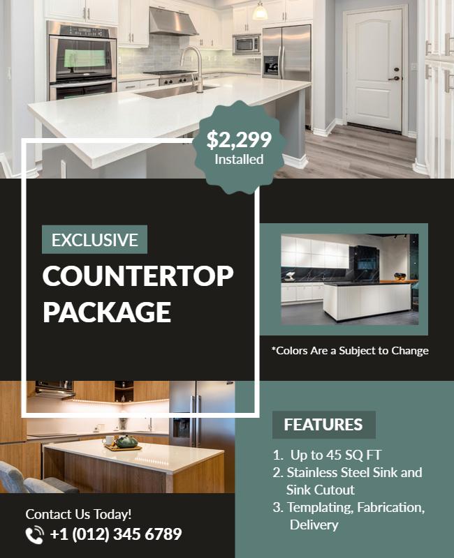 Exclusive Kitchen Countertop Package Flyer Template