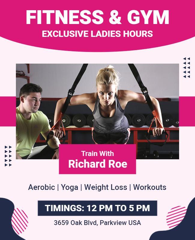 Exclusive Ladies Gym Fitness Training Flyer Template