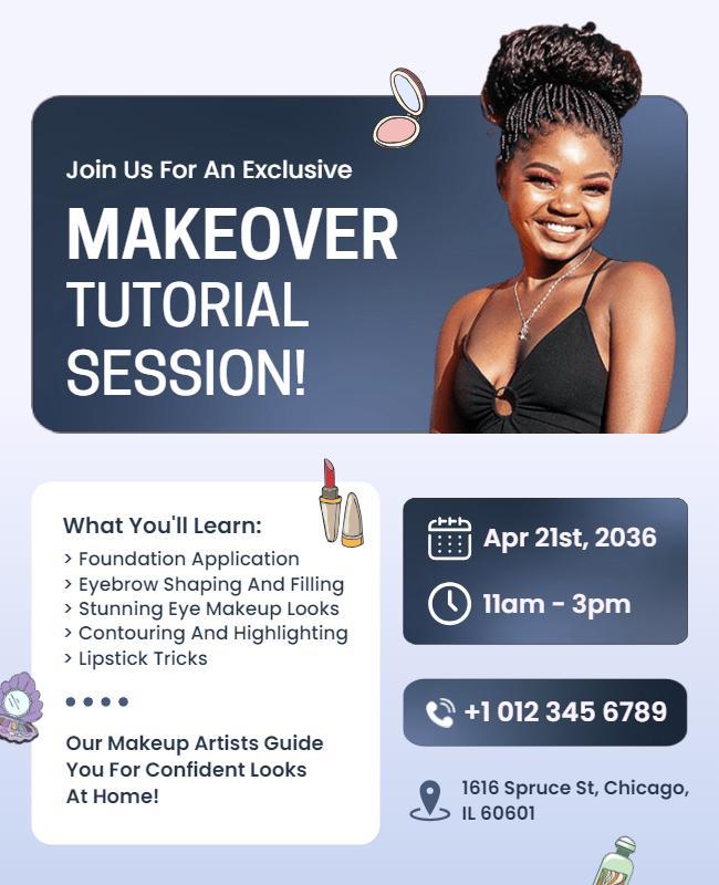 Exclusive Makeover Tutorial Session Flyer Template