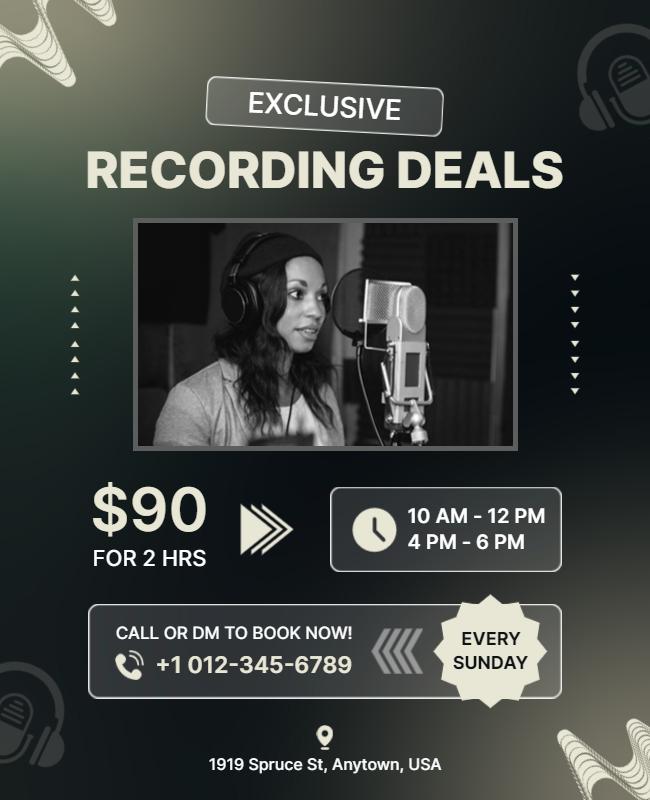 Exclusive Music Recording Deals Flyer Template