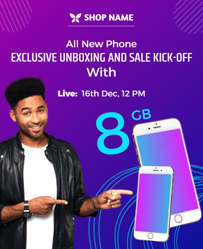 Exclusive Phone Unboxing Event Flyer Template