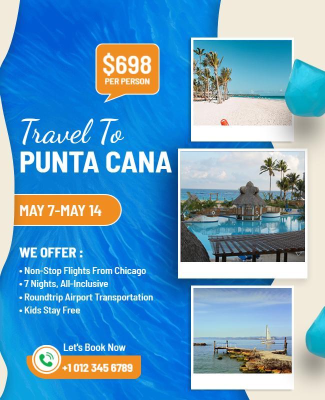 Exclusive Punta Cana Travel Deal Flyer Template