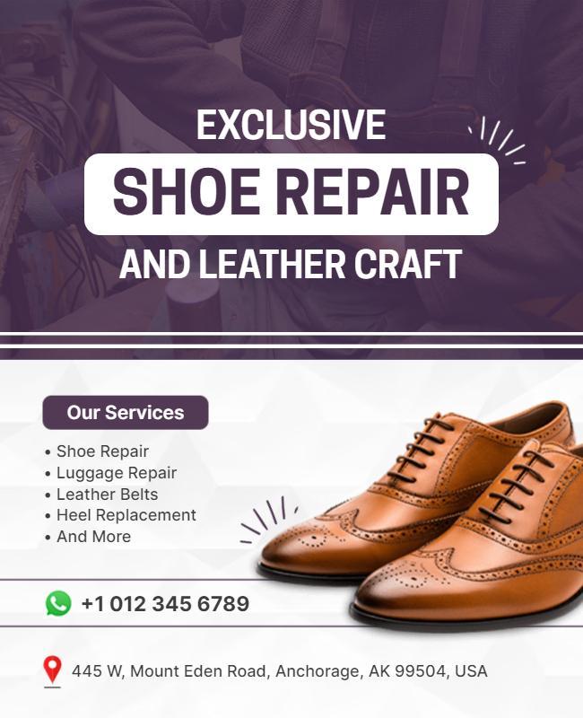 Exclusive Shoe and Leather Repair Service Flyer Template