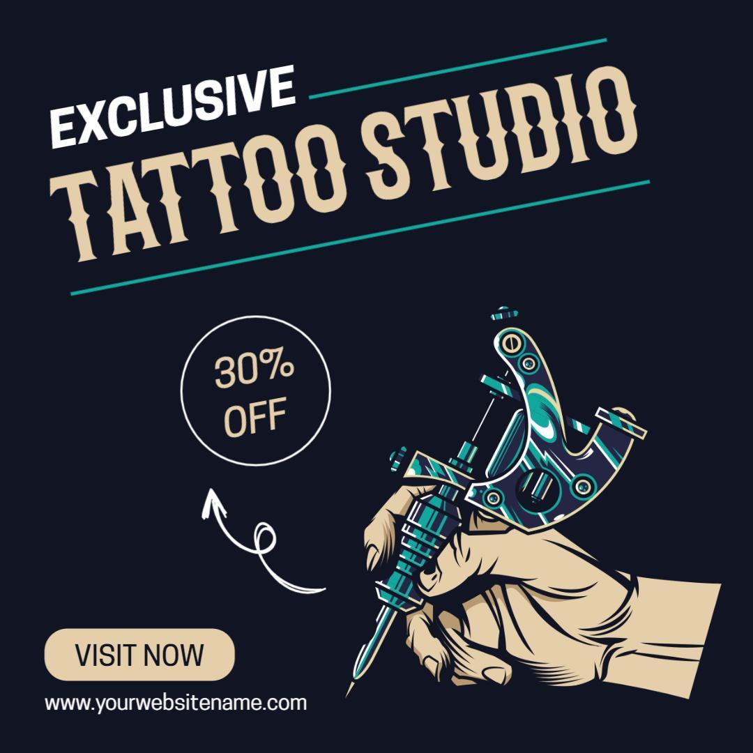 Exclusive Tattoo Studio Promotion with 30% Off Ad Template