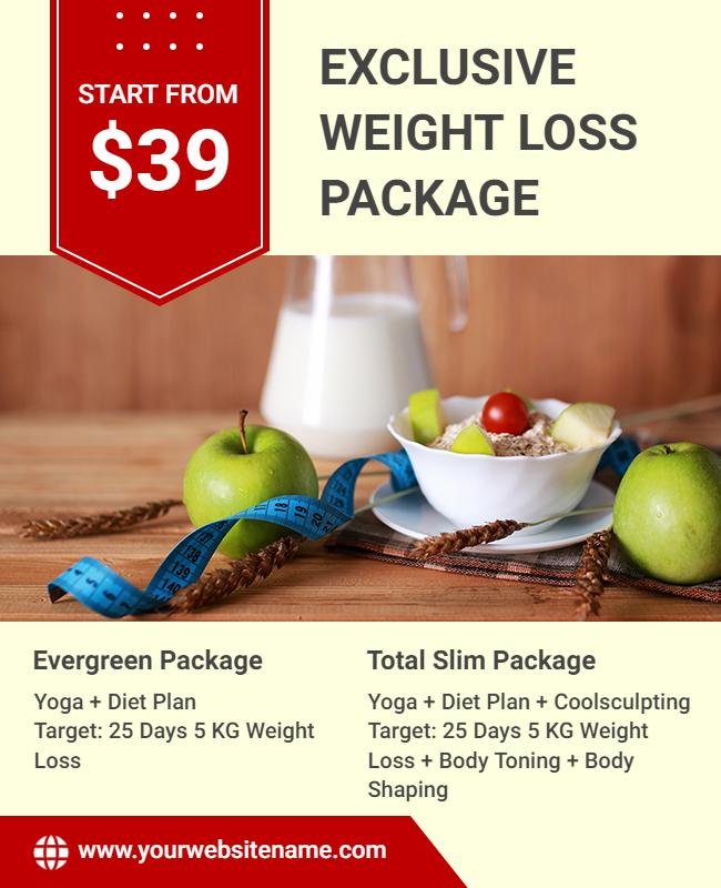 Exclusive Weight Loss Package Promotional Flyer Template