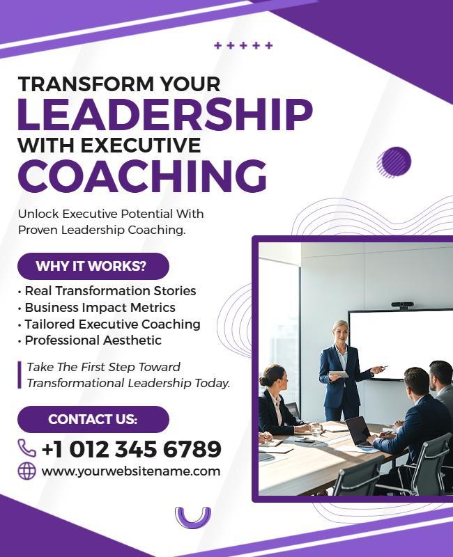 Executive Leadership Coaching Promotional Flyer Template