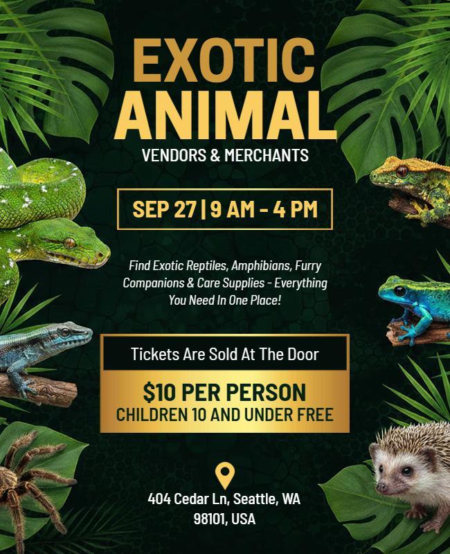 Exotic Animal Exhibition Flyer Template