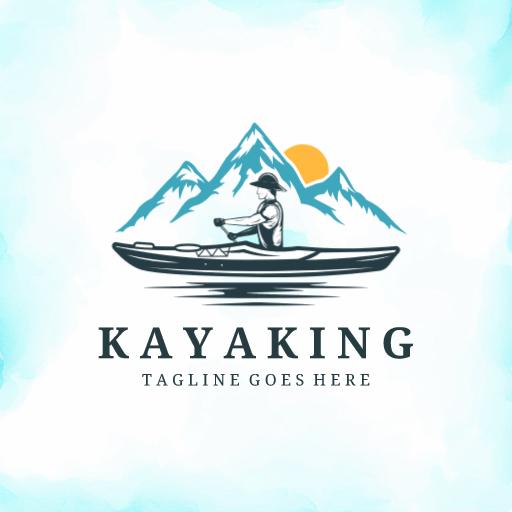 Experience Adventure on the Water with Kayaking Logo Template