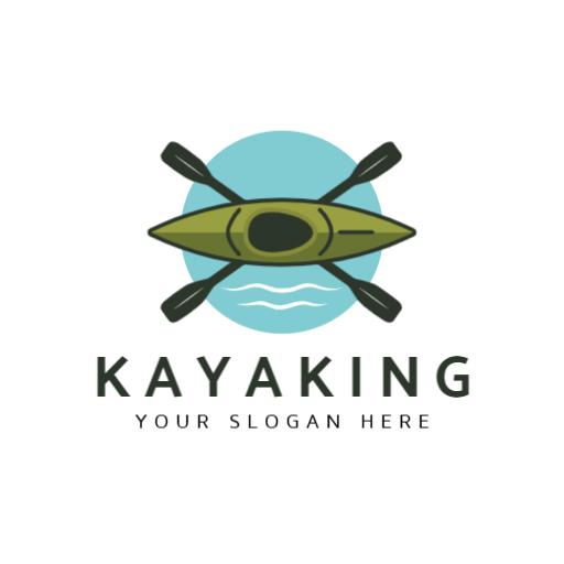 Experience Adventure on Water with Kayaking Logo Template
