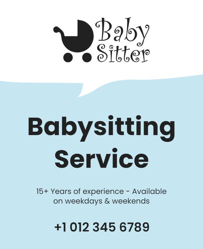 Experienced Babysitting Service Advertisement Flyer Template