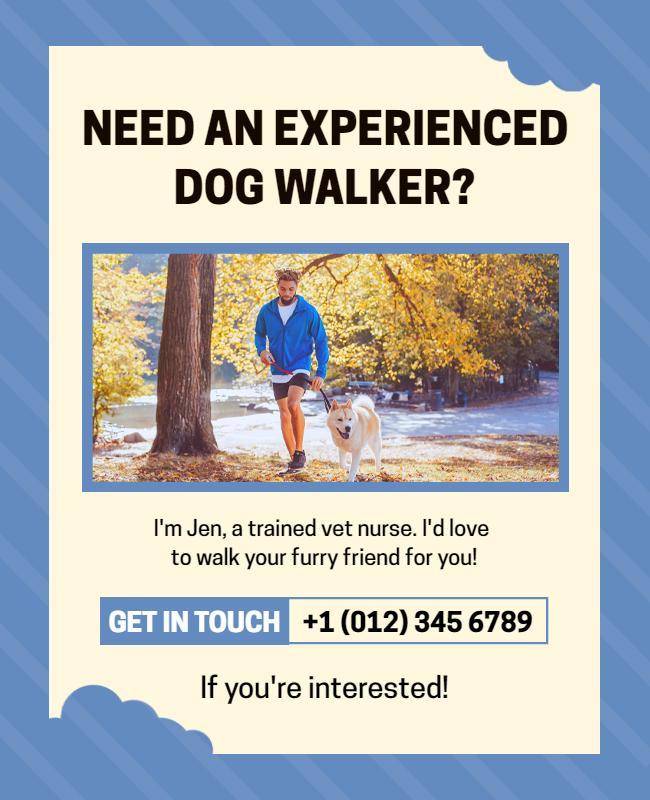 Experienced Dog Walker Service Flyer Template