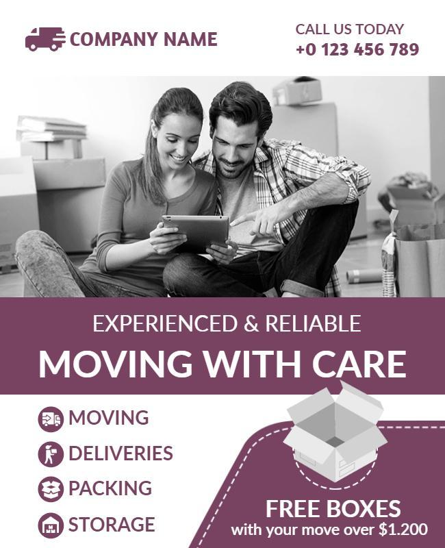 Experienced Moving and Storage Services Flyer Template