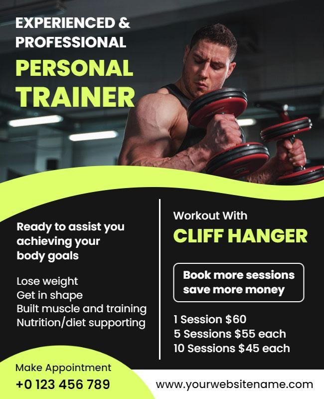 Experienced Personal Trainer Services Flyer Template