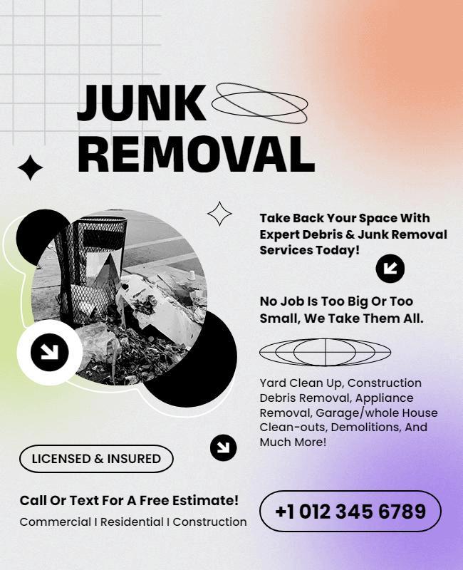 Expert Debris and Junk Removal Service Flyer Template