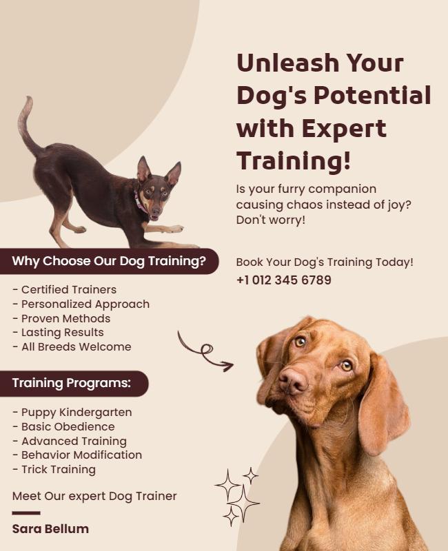 Expert Dog Training Services Promotional Flyer Template