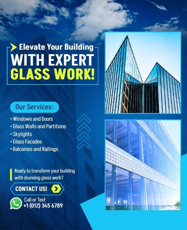 Expert Glass Building Services Flyer Template