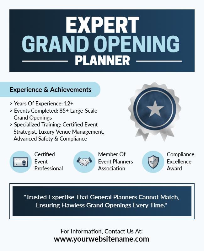 Expert Grand Opening Event Planner Flyer Template