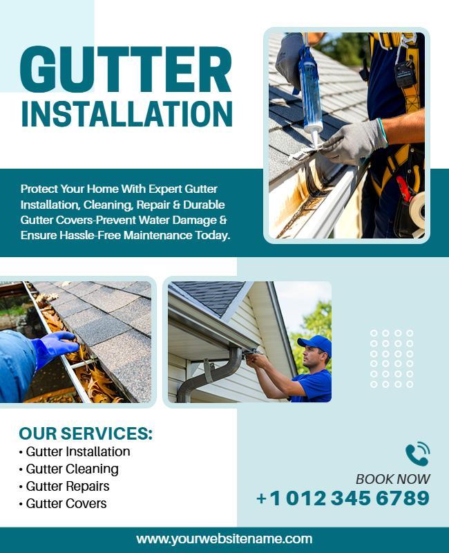 Expert Gutter Installation Services Flyer Template