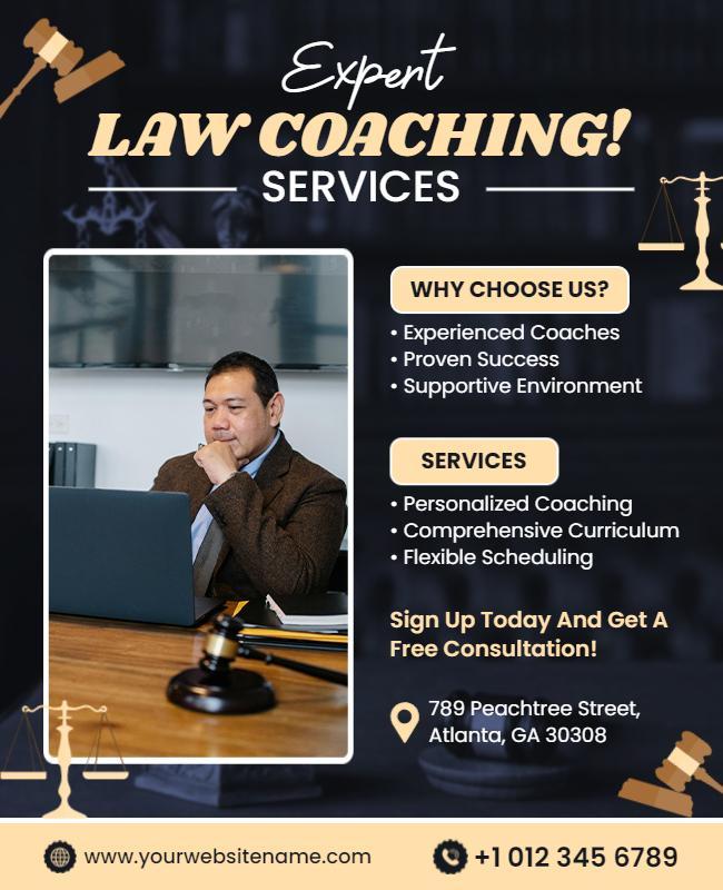 Expert Law Coaching Services Promotional Flyer Template