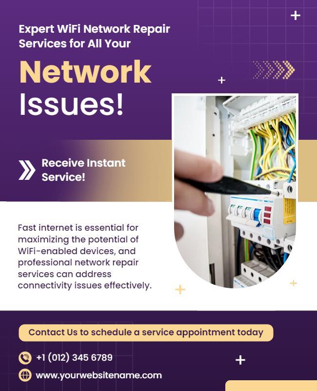 Expert Network Repair Services Promotional Flyer Template