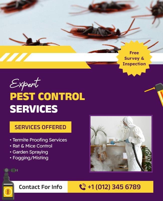 Expert Pest Control Services Promotion Flyer Template