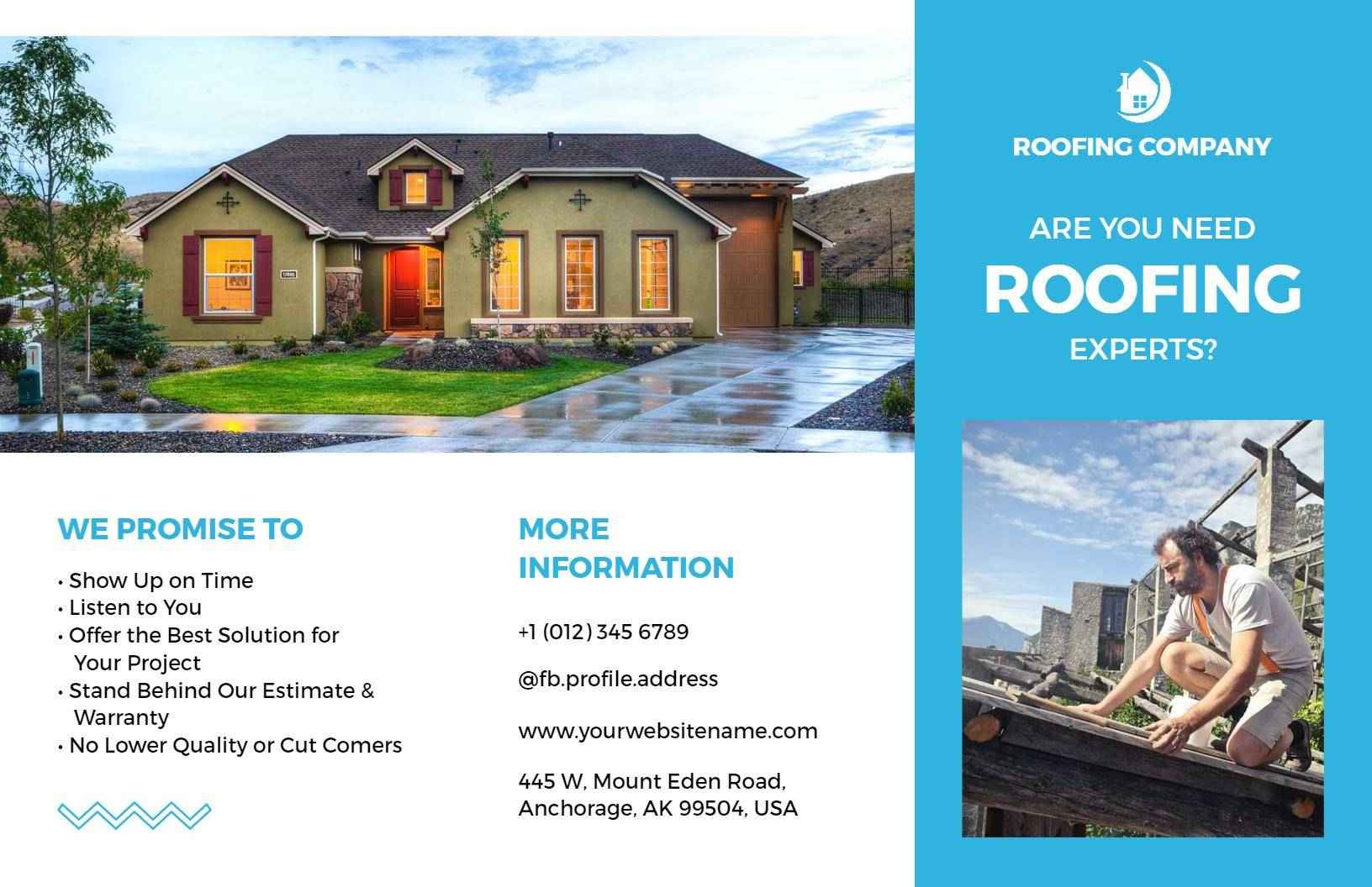 Expert Roofing Services Reliable Solutions and Estimates Brochure Template