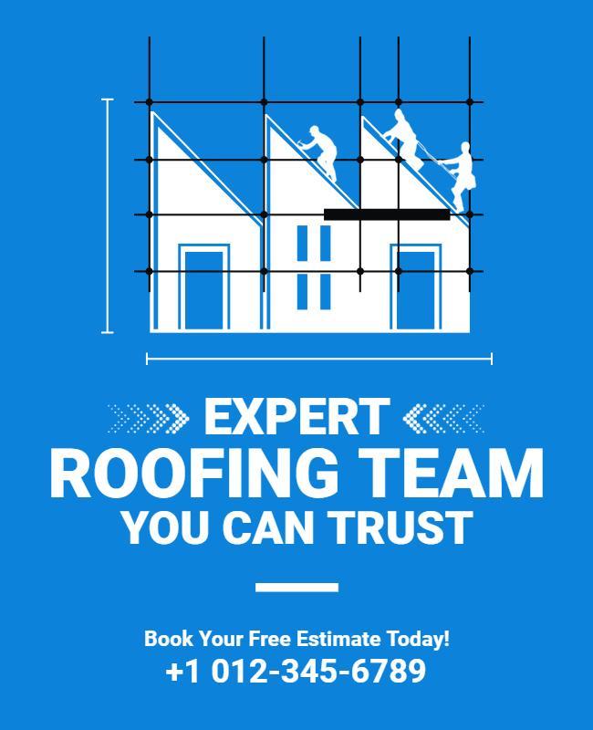 Expert Roofing Team Promotional Poster Template