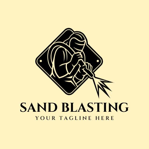 Expert Sand Blasting Techniques Showcased in Action Logo Template