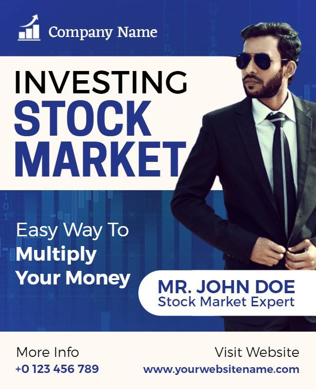 Expert Stock Market Investment Seminar Flyer Template