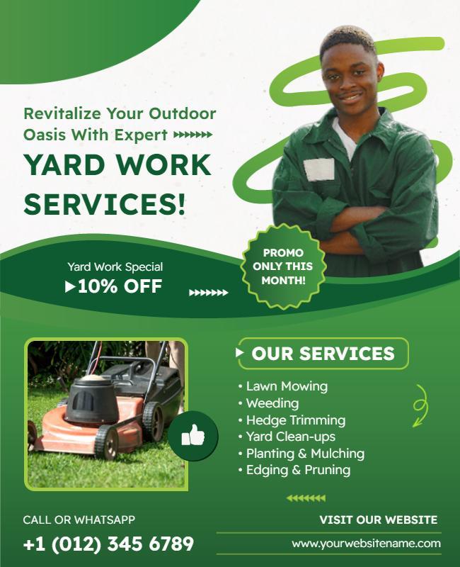 Expert Yard Work Services Promotional Flyer Template