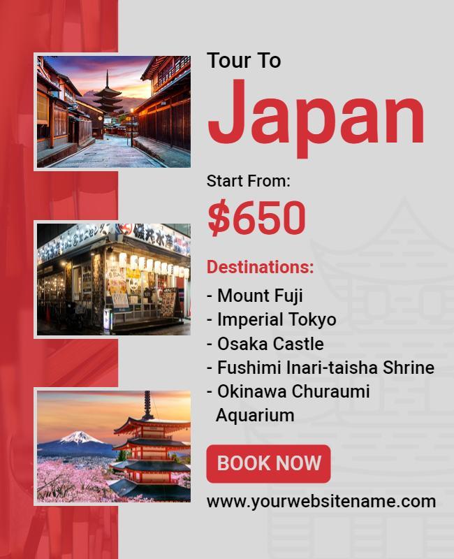 Explore Japan Destinations Travel Flyer Template