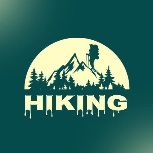 Explore Majestic Mountains and Lush Forests Hiking Logo Template