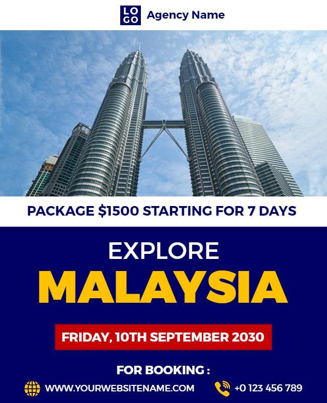 Explore Malaysia Travel Package Flyer Template