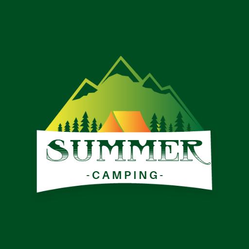 Explore Nature with Vibrant Mountains and Summer Camping Logo Template