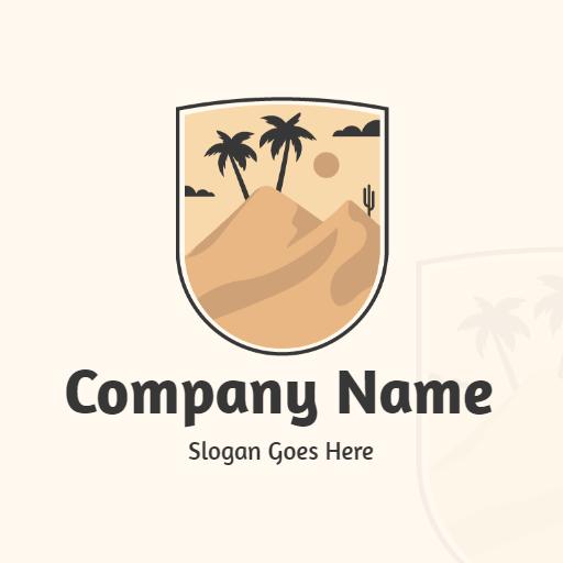 Explore Nature's Beauty with Elegant Desert Landscape Logo Template